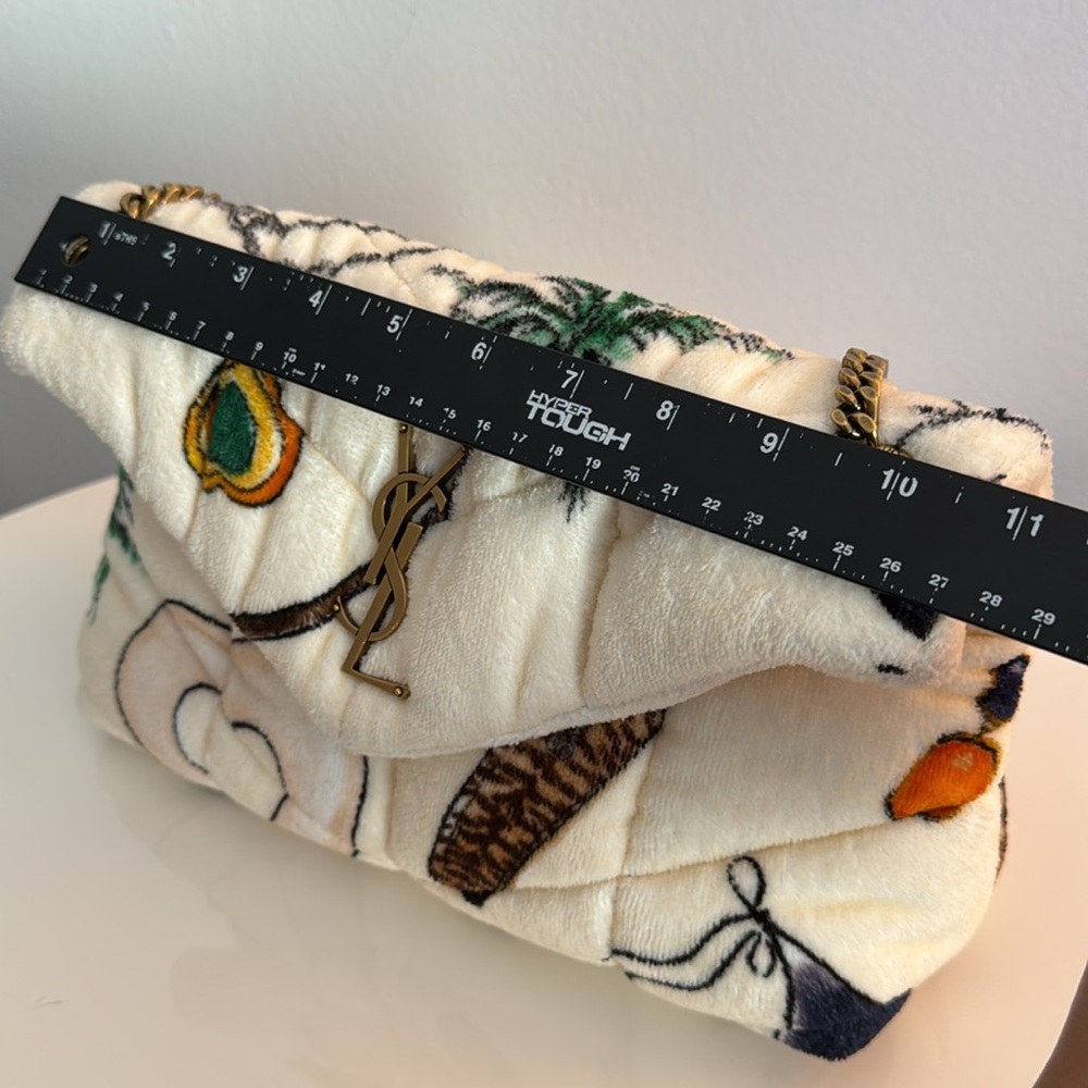 Saint Laurent *NEW* Terry Cloth Vacation Print Lou Lou Bag with Dust Cover - Picture 9 of 17